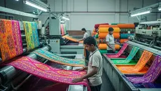 Dupatta Dyeing & Printing | Full Factory Process from Start to Finish