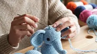 Stuffed Elephant Crochet Amigurumi  Pattern | Intermediate Toy (PDF Pattern)