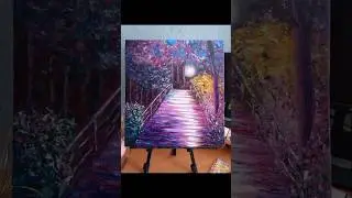 Лилово-вишневые сумерки. #painting #art #music #творчество #пейзаж #ночь #масло #живопись #природа