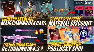 🔴NEW M416 IN JUST 4 DAYS WITH MATERIAL DISCOUNT 😱🔥 P90 MATERIAL DISCOUNT ✅ LUMINA SCAR-L RETURN ?🔥