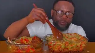 ASMR AFRICAN NIGERIAN FRIED RICE with JUICY FISH ASMR AND SHRIMP/w A&E super kitchen