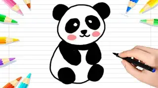 Cute Panda Drawing 🐼💗 | Easy Crayon Art Tutorial for Kids