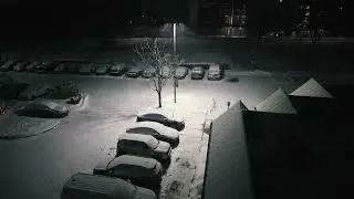 Snowfall Under a Lone Streetlight | Hanover, MD - Jan 10, 2025 | Sony A7R V & Sigma 20mm f/1.4