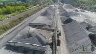 La carrière Lafarge de Givet vue du ciel