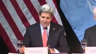 Sergey Lavrov, John Kerry & Staffan de Mistura│Пресс-конференция С.Лаврова, Дж.Керри и С.де Мистуры
