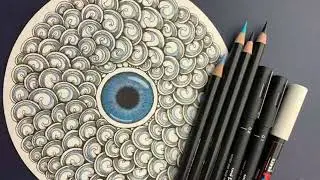 Soothing Slow Drawing Iris in a Mandala