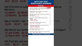 Aptitude Test Preparation | Aptitude Test Assessment Questions and Answers