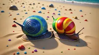 Six Singing Snails on a Sandy Shore | Fun Counting Song for Kids | Playful Snail Nursery Rhyme