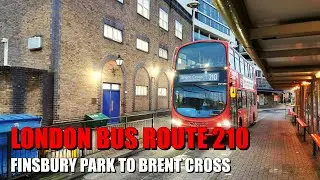 Early Morning Sunrise London Bus Ride - Route 210 Full Journey From Finsbury Park To Brent Cross