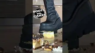 Boots vs. Cake Battalion! Oddly Satisfying Soft Food Crushing! ASMR