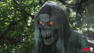 Rising Giant Corroded Reaper Animated Halloween Prop