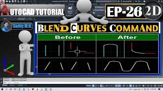 #26 AutoCAD Tutorial Blend Curves Command In Hindi