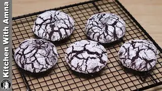 Chocolate Crinkles Cookies Without Oven - Chocolate Cookies Recipe - Kitchen With Amna