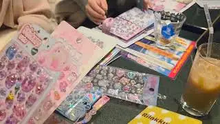 シール交換してサンリオお守り入手して寿司食べて　シール帳#5