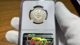 Moeda do brasil: 2000 R&eacute;is 1929 - Graduado pela NGC MS 66 - Flor de Cunho Execpcional   - Prata