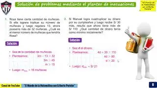 RESOLVIENDO PROBLEMAS DE PLANTEO DE INECUACIONES PARA 5TO GRADO DE PRIMARIA