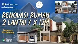 3D ANIMASI BANGUNAN - RENOVASI RUMAH 2 LANTAI #Arsitektur #3danimasi #Rumah #desainbangunan