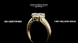 1.6 Cttw Lab Grown Diamond Ring in 14K Yellow Gold: Princess Cut, VS1 -  Gem Stone King #jewelry