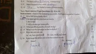 English paper class 4 half yearly session 2024-25 MP board