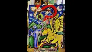 today in studio working on oil painting, olympus. @adam sturch