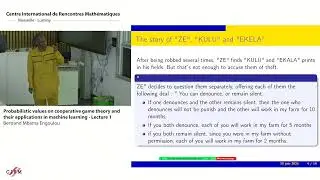 Probabilistic values on cooperative game theory and their (...) by Prof. MBAMA ENGOULOU Bertrand