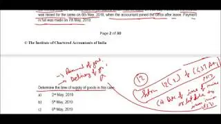 ICAI MCQ CA Final IDT GST Custom for Nov 19