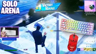 Fortnite Solo Arena Win Aggressive Gameplay w/ Handcam & Keyboard ASMR (No Commentary)