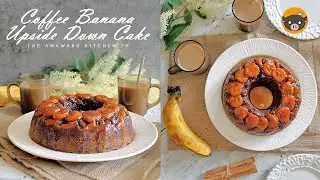 UPSIDE DOWN COFFEE BANANA CAKE | Relaxing Cooking Video With Music | The Awkward Kitchen PH