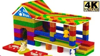 Magnet Challenge To Build A New Dog House with an Extended Awning From Magnetic Balls| ASMR 4K