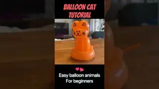 How to make a Balloon Cat - easy balloon animals for beginners #balloonanimals #ballooncat