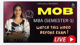MOB | MANAGEMENT ORGANIZATION & BEHAVIOUR | MBA | SEM-1| OU | MUST WATCH VIDEO | @shivanipallela 