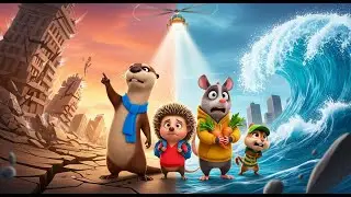 Four Friends Brave Disaster 🌍 | Earthquake & Tsunami Story | Kids Hrithika Show | kids story