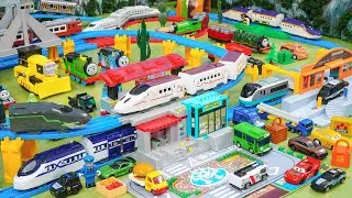 Plarail Shinkansen ☆ Construction Takara Tomy 4 Way Subway Control Station & Pedestrian Overpass 🚇