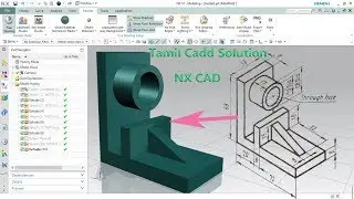 NX CAD Simple Part Design Tutorial EX : 01 --Tamil
