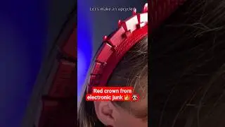 Red Upcycled Crown from Electronic Junk #tme #upcycling #diy