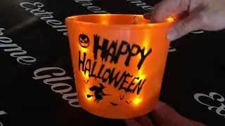 Light up halloween trick or treating bucket