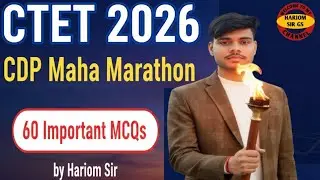 CTET 2026 CDP Maha Marathon | 60 Important MCQs by Hariom Sir | बाल विकास एवं शिक्षाशास्त्र