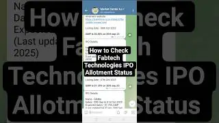 How to Check Fabtech Technologies IPO Allotment Status #marketcenteraj #ipoallotmentstatus #ipo2025