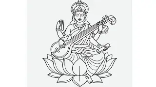 Saraswati maa drawing easy| basant Panchami| chitra
