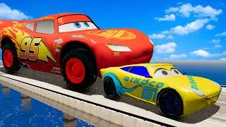 Big & Small Lightning McQueen vs Cruz Ramirez - Ultimate Survival Challenge  - BeamNG