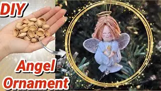 DIY pistachio shell Cute ANGEL christmas tree ornament | pista shell craft | Angel craft | Ep191
