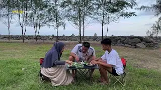 Gara gara ini tidak jadi masak , beli ikan asap langsung di makan di alam , masakan desa 
