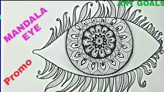 MANDALA EYE 👀👀- PROMO// MANDALA ART #3 //HOW TO DRAW MANDALA EYE TUTORIAL FOR BEGINNERS..