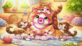 Mommy Cat & Five Naughty Kittens