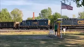 CSX and Union Pacific trains in Deshler, Ohio
