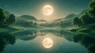 Deep Sleep Music 🌕 Moon Reflection on a Peaceful Pond | Calm Relaxing Sounds for Sleep | No Ads