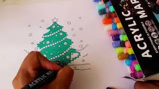 Pintando con plumones acrílicos!!!!!