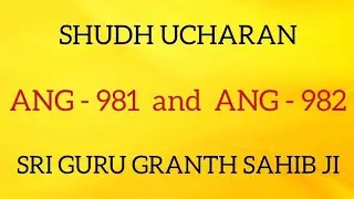 SHUDH UCHARAN ANG 981-982 II GURU GRANTH SAHIB JI II SARBAT DA BHALA II
