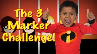 THREE MARKER CHALLENGE - RYAN REVIEWS THE INCREDIBLES 2 - 3 Marker Challenge