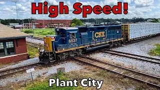 FAST CSX Local SLAMS Plant City Diamond at High Speed!